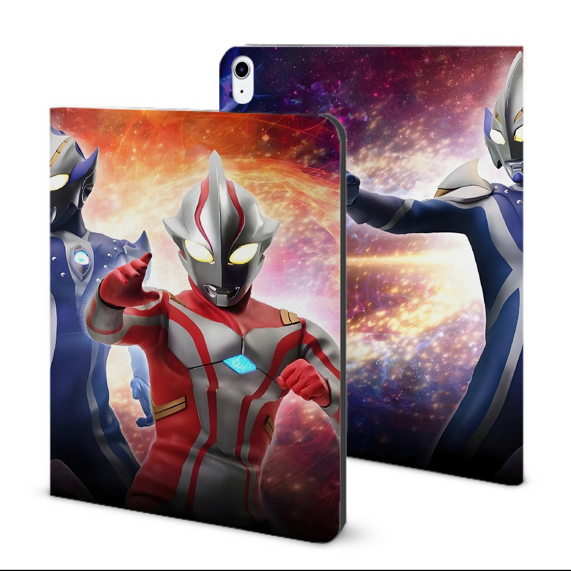 （画像用） ウルトラマン Ultraman IPad ケース ブック型 PUレザー TPU 耐衝撃 軽量 薄型 ペン収納なし 全面保護 IPad 各モデル対応